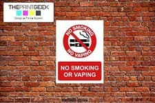 Image of NO SMOKING OR VAPING SIGNS -  Outdoor Vinyl Sticker