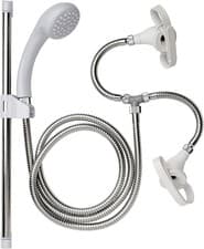 Image of Croydex Secura Bath Tap Shower Attachment Hose Set Riser Rail Push-On White