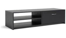 Image of Squares 1 Drawer TV Unit Black Modern Media Stand Storage Cabinet