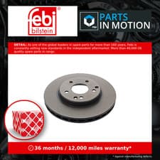 Image of 2x Brake Discs Pair Vented Front 288mm 18886 Febi Set A2034210312 A2104210712