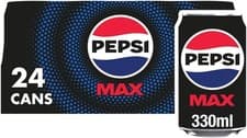 Image of Pepsi Max Soft Drink Can, 330ml - Pack of 24 Fast Deleviry