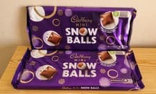 Image of 2 x New Cadbury Mini Snow Balls 360g Milk Chocolate Large Bar BB 30/5/26 720g