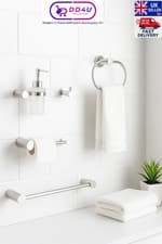 Image of 5 Piece Chrome Bathroom Accessory Set, UK Seller, Free Delivery, luxury set