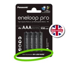 Image of AAA Panasonic eneloop PRO Battery (4 pack) 930mAh **5th Generation BK-4HCDE**