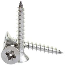 Image of 5mm A2 STAINLESS STEEL POZI COUNTERSUNK FULLY THREADED CHIPBOARD WOOD SCREWS