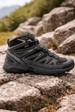 Image of NEW Salomon X Ultra 3 Mid GTX Men’s Black Grey Hiking Walking Boots - UK 10.5