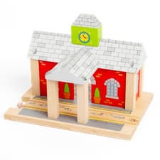 Image of Bigjigs Rail Wooden Train Station - Accessories for Wood Railway Track Set