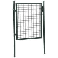 Image of HOMCOM Steel Garden Gate Security Barrier Mesh Fence w/ Lock, 97cm x 150 cm
