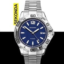 Image of Sekonda 1170 Blue Dial, Stainless Steel Bracelet Watch RRP £59.99 2 Yr Guarantee