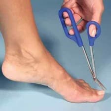 Image of Avilo Long Reach Toenail Scissors Cutter Easy Grip Feet Pedicure Mobility Blue