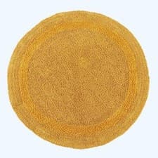 Image of 100% Cotton Luxury Reversible Round Bath Mat 80cm Diameter Thick, Soft, Non-Slip