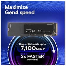 Image of Crucial P310 1TB SSD M.2 2280 NVMe PCIe Gen4, Up to 7100MB/s, Laptop PC PS5