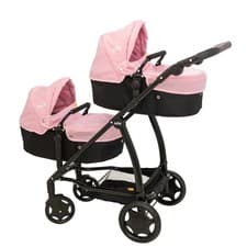 Image of Joie junior Evalite Twin Pram in Light Pink Dolls pushchair - DAMAGED BOX