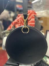Image of TARA ZADEH circle blue leather handbag/ clutch NIP