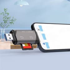 Image of UHSII SDXC Card Reader USB3.0 Type C 312MB/s Transfer Aluminum