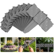 Image of 10-60PCS Garden Edging Border Lawn Edging Cobbled Stone Effect Plant Hammer In