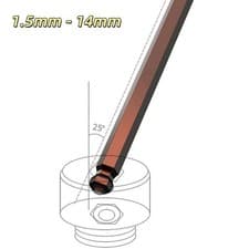 Image of S2 Ball Ended Allen Keys / Hex Wrench / Hexagon Key Long Arm Metric 1.5mm - 14mm