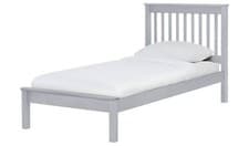 Image of Aspley Single Wooden Bed Frame Grey Compact Minimalist Bedroom Furniture