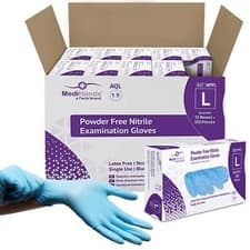 Image of MediHands Medical Blue Disposable Nitrile Gloves Food Compliant Multi-Use