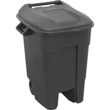 Image of 100 Litre Capacity Wheelie Bin - Solid Rear Axle - Two 200mm Wheels - Black