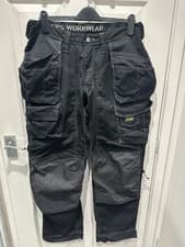 Image of Snickers 3223 Floor Layers Work Trousers Size 50 /35 Waist 32 Leg NEW NWOT Black