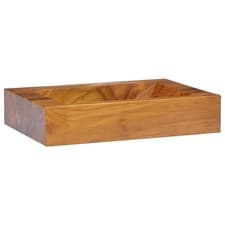 Image of Basin Wooden Wash Washroom Bathroom Hardwood Living Space Sink vidaXL