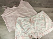 Image of NEW Boux Avenue Pink Mix Cami & Spot Pant Set Cami Set  Satin Nightwear UK 18