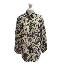 Image of Mint Velvet Daisy Shirt NEW Floral Print Blouse Puff Sleeve Size S NEW BNWT