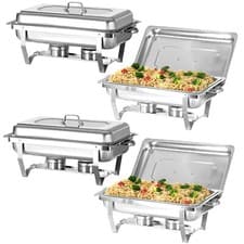 Image of 2/4/6/8 Pack 9L Chafing Dish Buffet Set Stainless Steel Rectangular Food Warmer