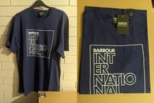 Image of Barbour Intl OUTLINE Tourer Tailored Fit T-Shirt (NAVY BLUE)22" PTP(LRG)RP£29.95