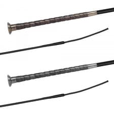Image of Fleck Elegance Dressage Whip 100cm – Leather Handle, Premium Riding Crop