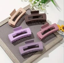 Image of 5 Pack 4.4 Inch Large Hair Claw Clips for Women Thin Thick Hair Big Matte Square