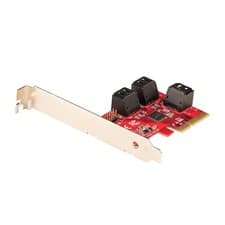 Image of StarTech.com SATA PCIe Card - 6 Port PCIe SATA Expansion Card - 6Gbps - Low/Full
