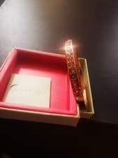 Image of Ted Baker Clemara Hinge Crystal Bangle Bracelet Rose gold tone. New in box