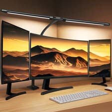 Image of LED Reading Desk Lamp Dimmable USB Double Head Foldable Table Night Light Black