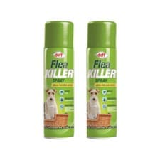 Image of 2 x 200ml Doff Flea Killer Spray Effective Aerosol Flea Control Kills Fleas Home
