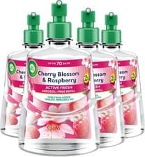 Image of Air Wick Cherry Blossom & Raspberry Aerosol-Free Auto-spray Refill 228ml, 4 Pack