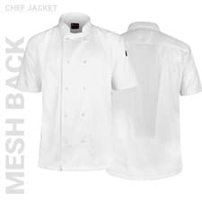 Image of Chefs jacket Short Sleeve White Mesh Air Pro Restaurent Kitchen Chef Jacket UK
