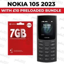 Image of Nokia 105 (2023) Dual Sim Unlocked Mobile With £10 Vodafone Credit Preloaded
