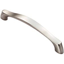 Image of Chunky Arched Grip Pull Handle 194 x 17mm 160mm Fixing Centres Satin Nickel