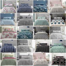 Image of 4Pcs Duvet Cover Complete Bedding Sets With Matching Fitted Sheet & Pillowcase