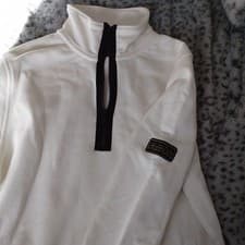 Image of Barbour 1/4 Zip Sweatshirt Mens Size S in cream, brand new never worn