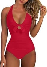 Image of Women's Halter Swimsuit High Waist Tummy Control Swimsuit Swimming Costume