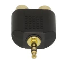 Image of 3.5MM AUX STEREO JACK MALE PLUG TO 2 X RCA PHONO FEMALE SOCKETS AUDIO ADAPTER