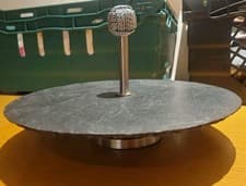 Image of Slate Serving Platter Plate Cheese Board Dessert Plate 30cm x 19cm Tray Round
