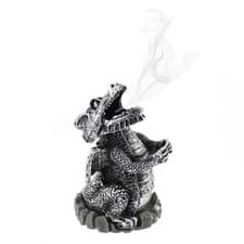 Image of Silver Dragon incense cone holder