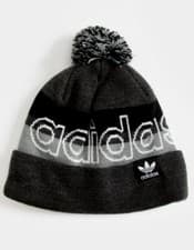 Image of Adidas Originals Pom Beanie Black/Grey Unisex One Size Fits Most BNWT