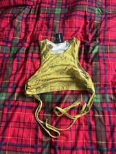 Image of Floral Green Crop Top With Side Ties