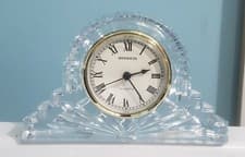 Image of Shannon Fine Lead Crystal Ireland Desk Shelf Mantle Clock Godinger Gold Quartz