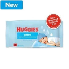 Image of Huggies Pure Plastic Free Baby Wipes - Pack of 12 (576 Wipes) - 99% Water Wet